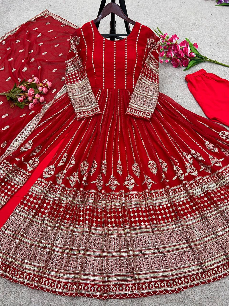 Zf D No 338 Fox Georgette With Embroidery Work Designer Kurti Collection