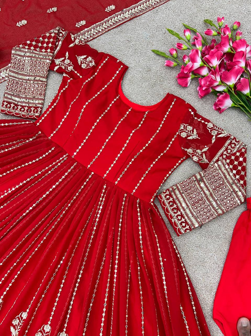 Zf D No 338 Fox Georgette With Embroidery Work Designer Kurti Collection