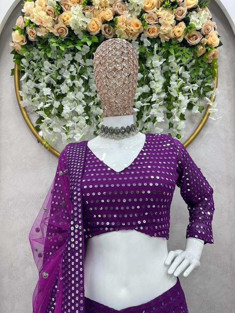 Qrc D No 137 Fox Georgette With Embroidered Heavy Look Lehnga Choli Collection
