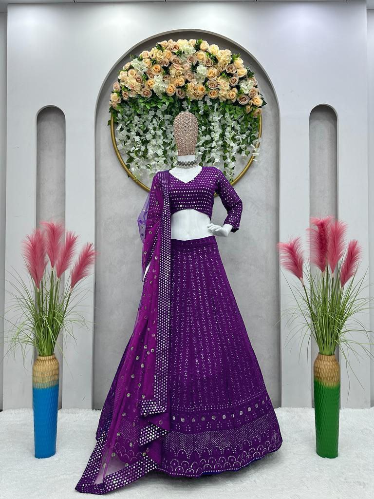 Qrc D No 137 Fox Georgette With Embroidered Heavy Look Lehnga Choli Collection