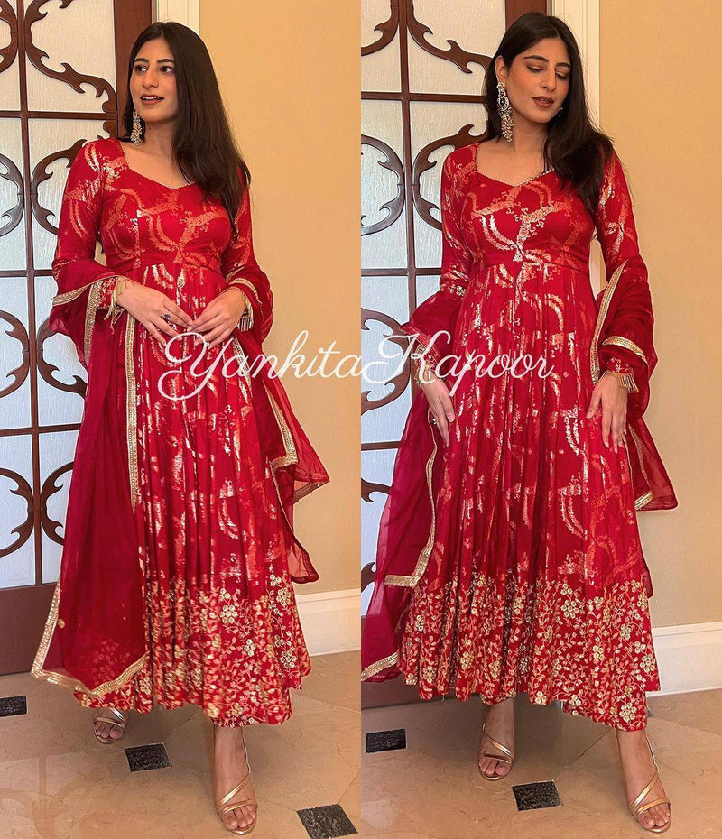 Sr D No 1588 Fox Georgette With Heavy Embroidered Designer Kurti Collection