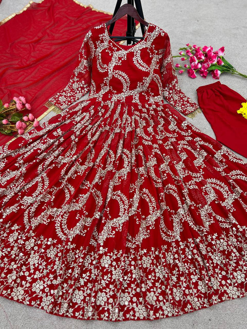 Sr D No 1588 Fox Georgette With Heavy Embroidered Designer Kurti Collection