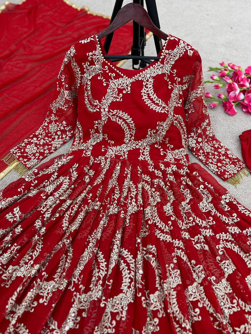 Sr D No 1588 Fox Georgette With Heavy Embroidered Designer Kurti Collection