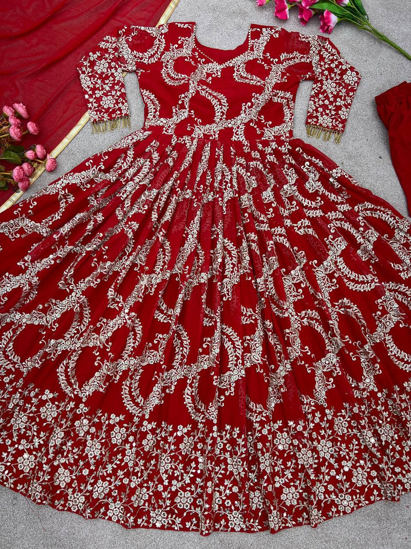 Sr D No 1588 Fox Georgette With Heavy Embroidered Designer Kurti Collection