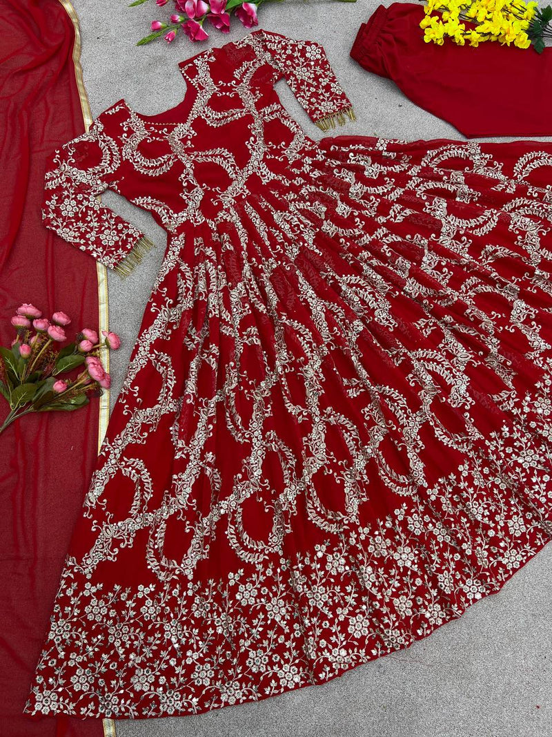 Sr D No 1588 Fox Georgette With Heavy Embroidered Designer Kurti Collection