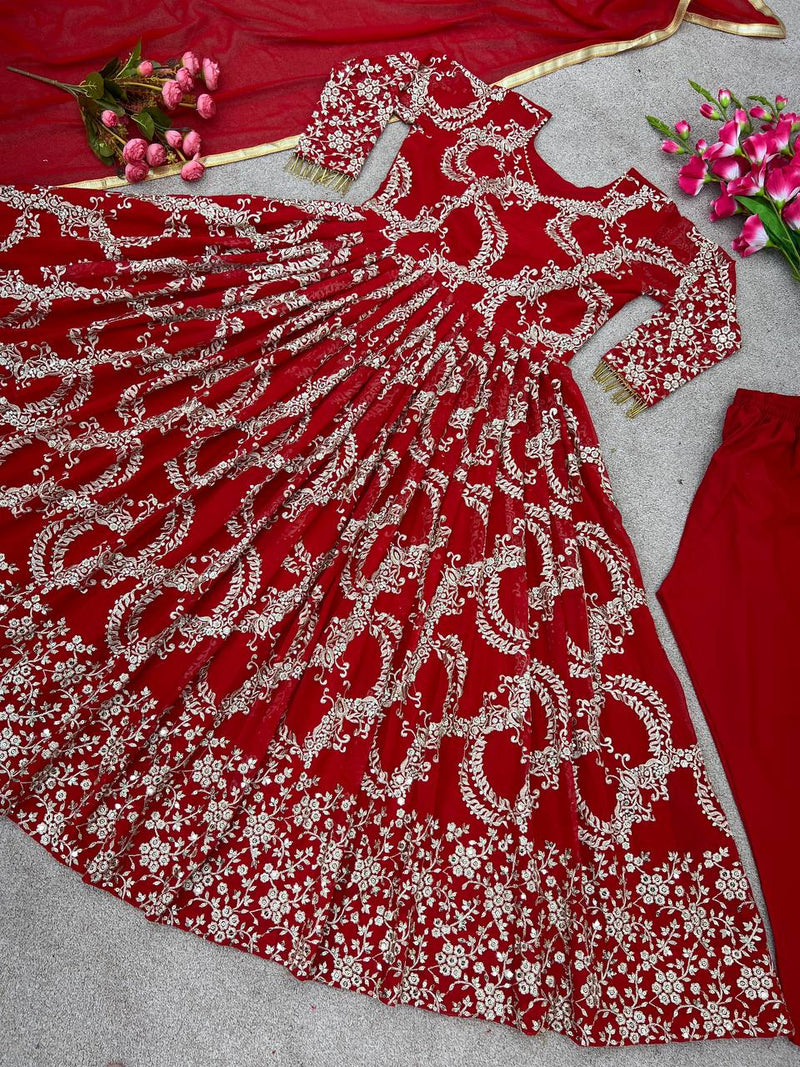 Sr D No 1588 Fox Georgette With Heavy Embroidered Designer Kurti Collection