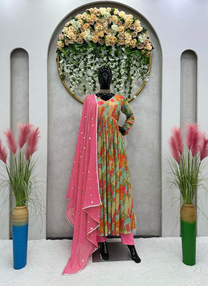 Kd D No 1369 Fox Georette With Digital Printed Exclusive Kurti Collection