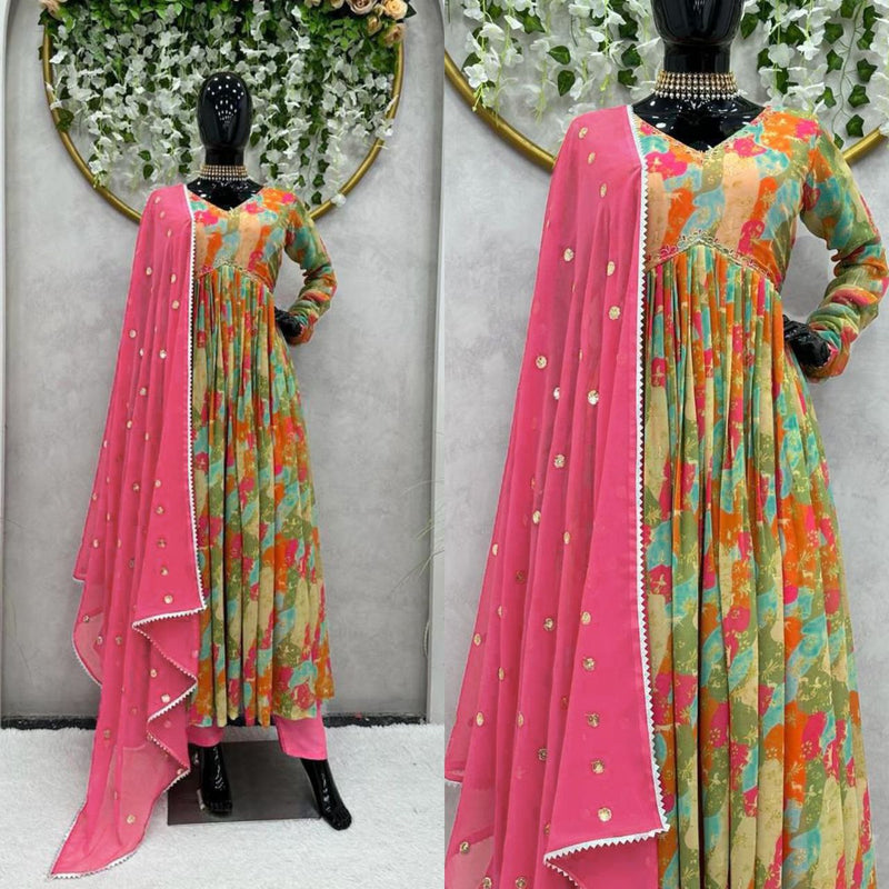 Kd D No 1369 Fox Georette With Digital Printed Exclusive Kurti Collection