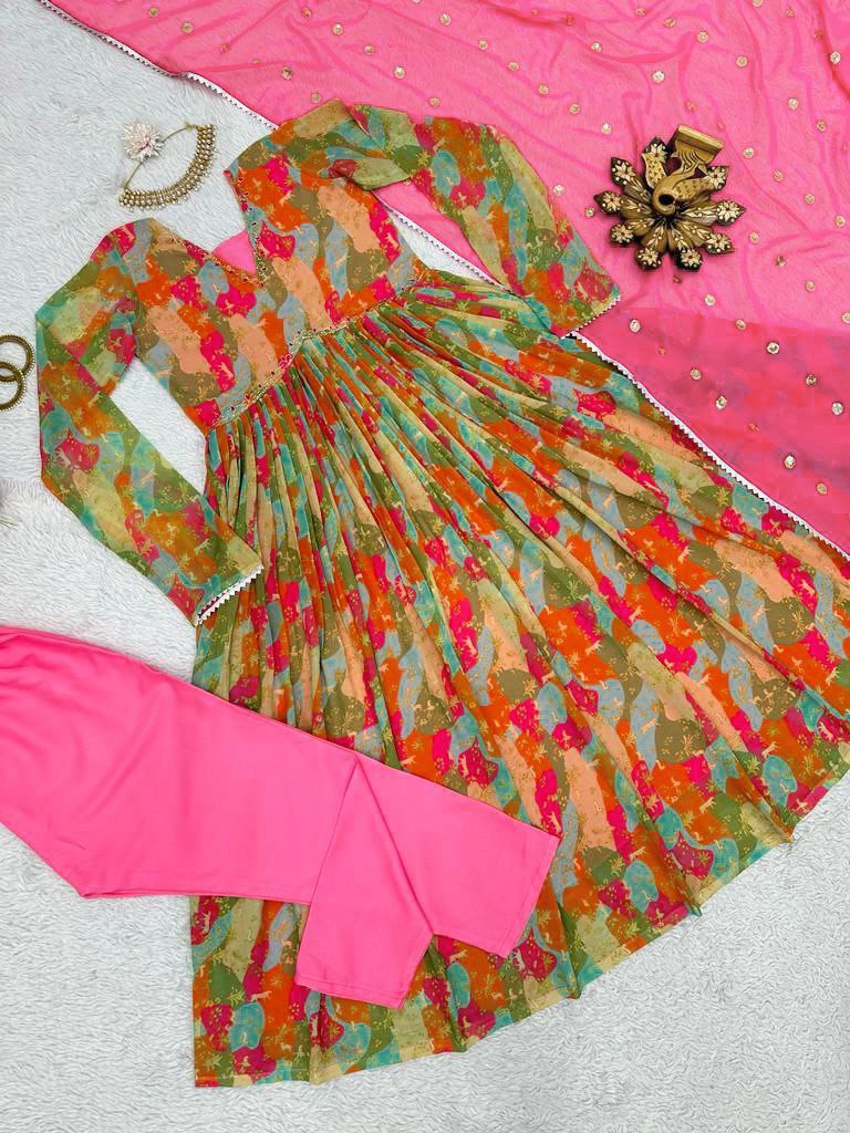 Kd D No 1369 Fox Georette With Digital Printed Exclusive Kurti Collection