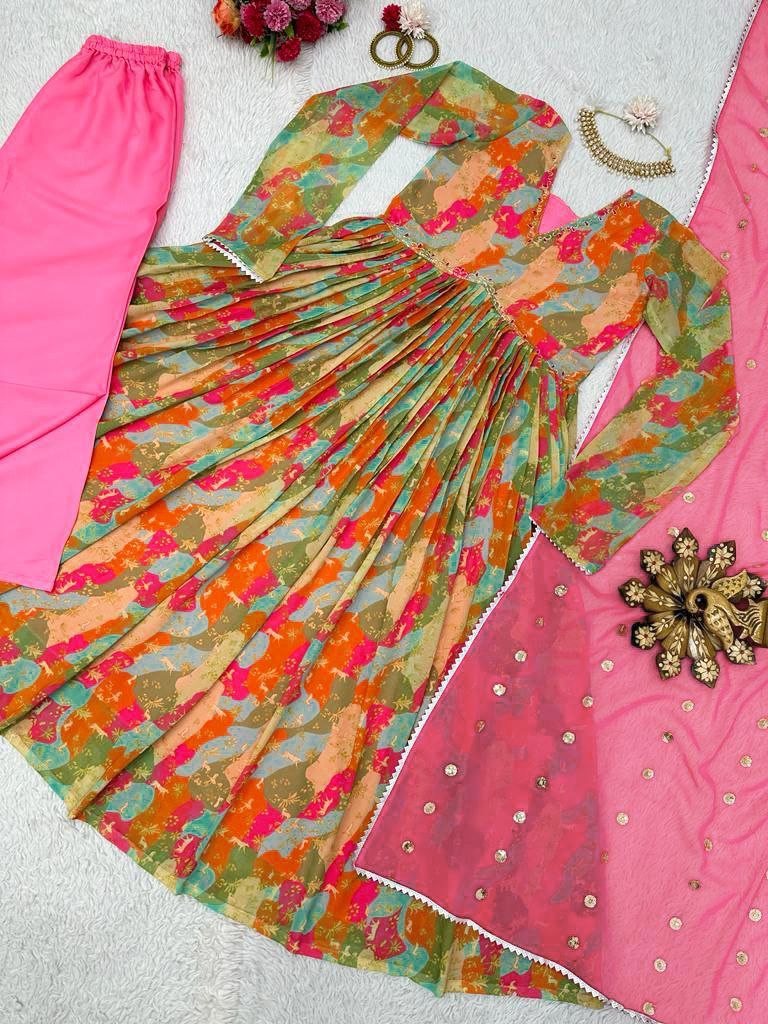 Kd D No 1369 Fox Georette With Digital Printed Exclusive Kurti Collection