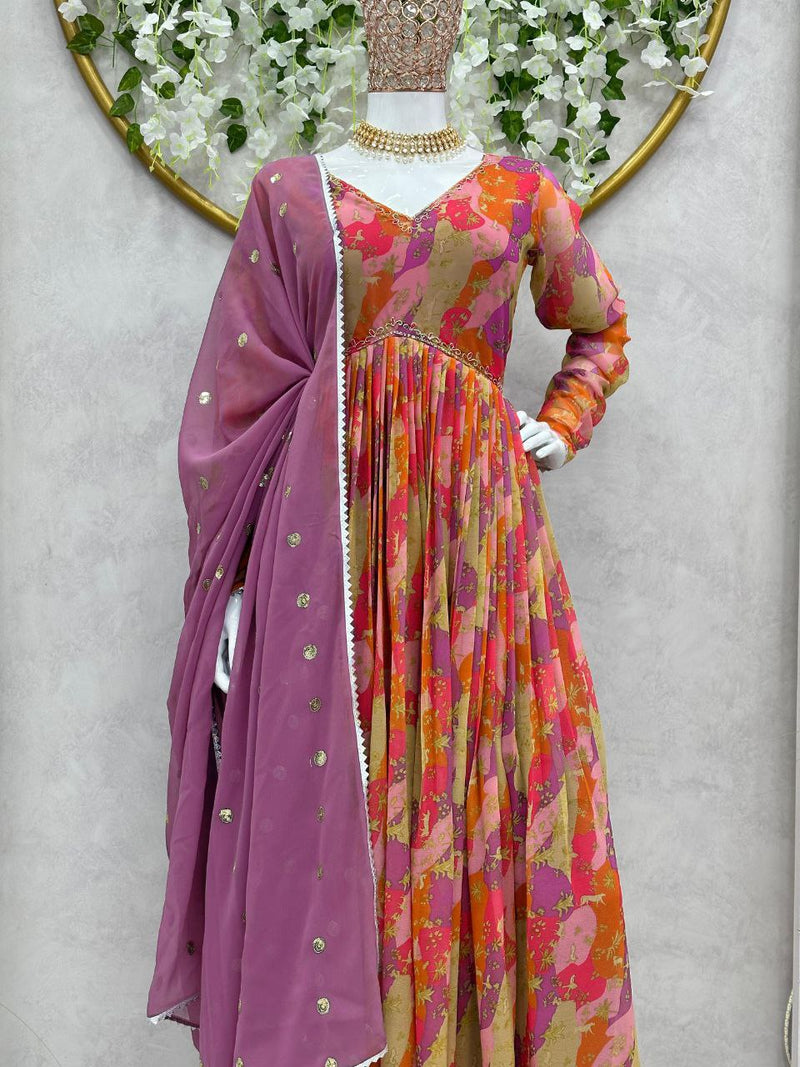 Kd D No 1369 Fox Georette With Digital Printed Exclusive Kurti Collection