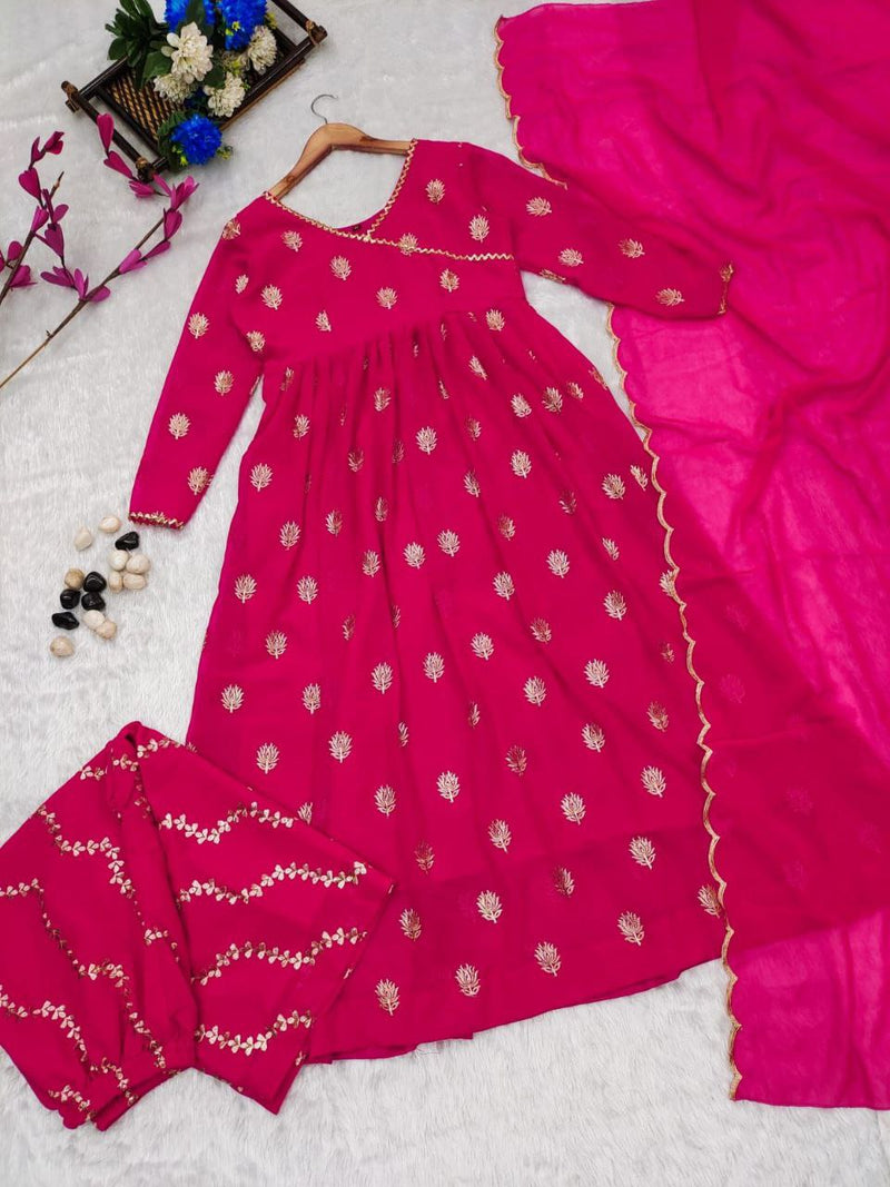Vad Rashmika Georgette Thread Work Anarkali Style Designer Kurti Collection