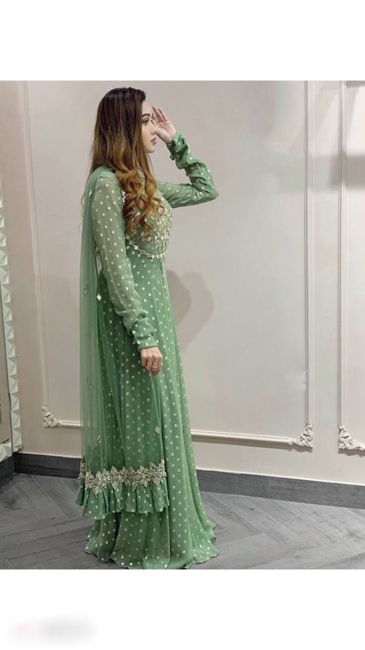 Dhk D No 1232 Fox Georgette With Heavy Embroidered Work Gown Collection