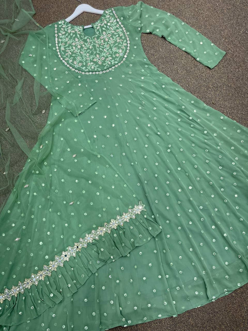 Dhk D No 1232 Fox Georgette With Heavy Embroidered Work Gown Collection