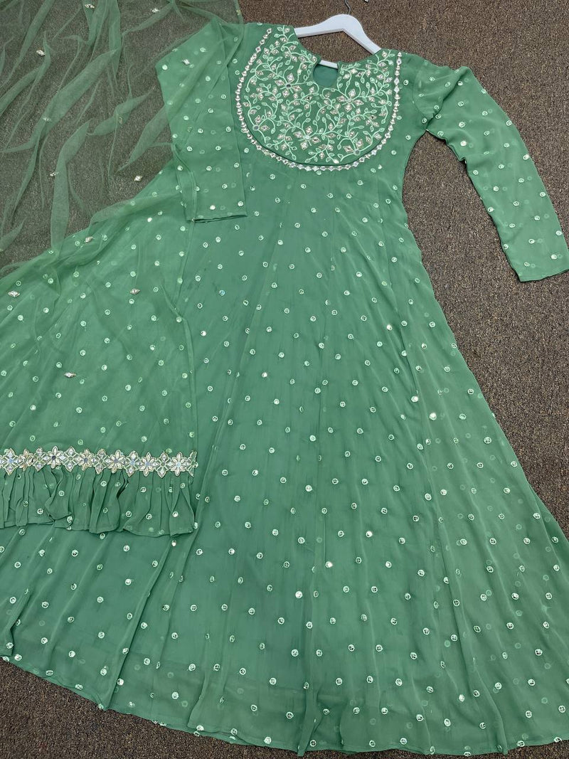 Dhk D No 1232 Fox Georgette With Heavy Embroidered Work Gown Collection