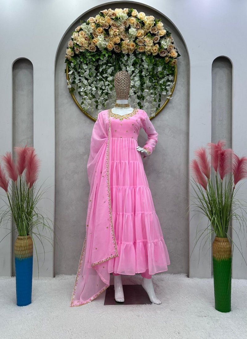 Kd D No 1368 Fox Georgette With Sequence Work Exclusive Single Kurti