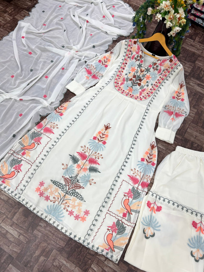 Kv D No 3059 Fox Georgette Heavy Moti Work Fancy Kurti Collection
