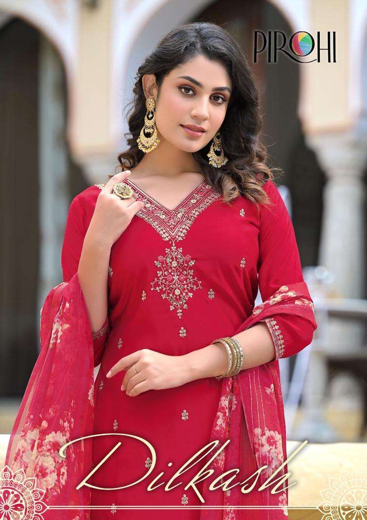 Pirohi Dilkash Vol 1 Viscose Silk With Fancy Work Kurti With Pant Collection