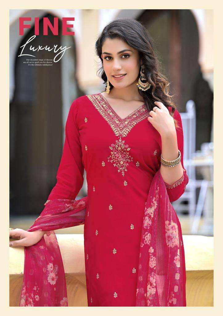 Pirohi Dilkash Vol 1 Viscose Silk With Fancy Work Kurti With Pant Collection