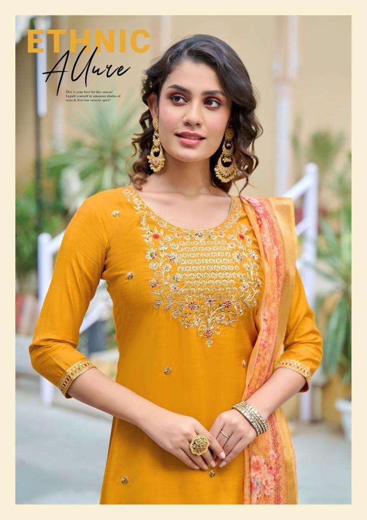 Pirohi Dilkash Vol 1 Viscose Silk With Fancy Work Kurti With Pant Collection