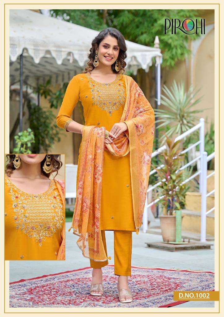 Pirohi Dilkash Vol 1 Viscose Silk With Fancy Work Kurti With Pant Collection