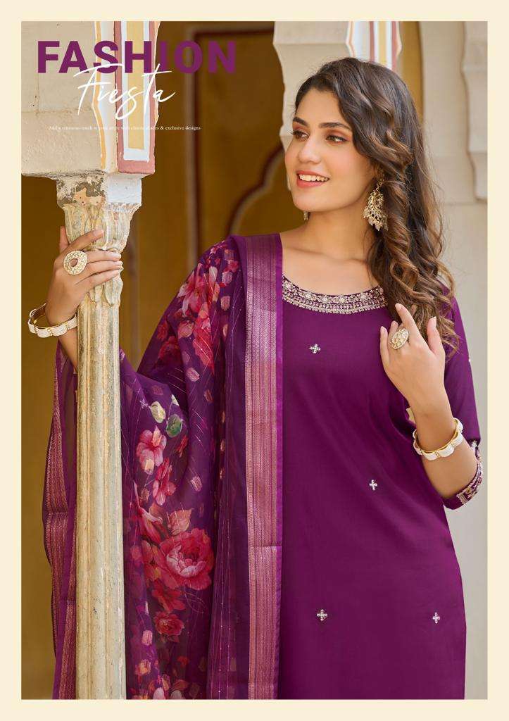 Pirohi Dilkash Vol 1 Viscose Silk With Fancy Work Kurti With Pant Collection