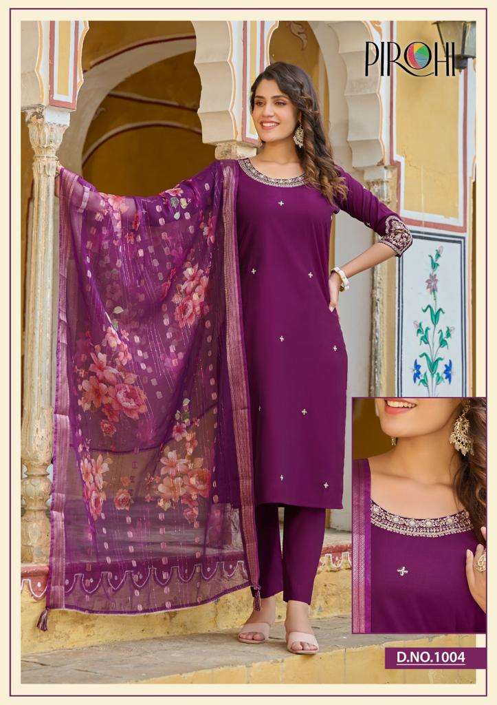 Pirohi Dilkash Vol 1 Viscose Silk With Fancy Work Kurti With Pant Collection