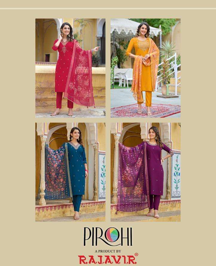 Pirohi Dilkash Vol 1 Viscose Silk With Fancy Work Kurti With Pant Collection