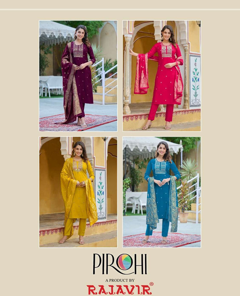 Pirohi Mahiye Viscose Silk Heavy Handwork Straight Salwar Kameez