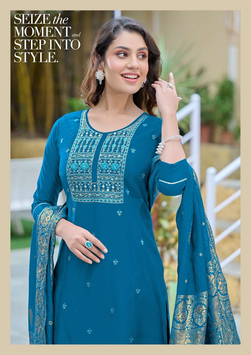 Pirohi Mahiye Viscose Silk Heavy Handwork Straight Salwar Kameez