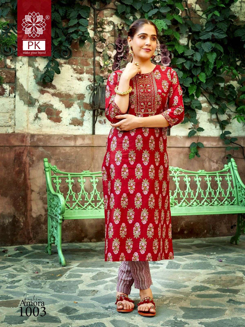 Pk Present Fashion Amora Vol 1 Fancy Cotton Print Kurti With Pant Catalog