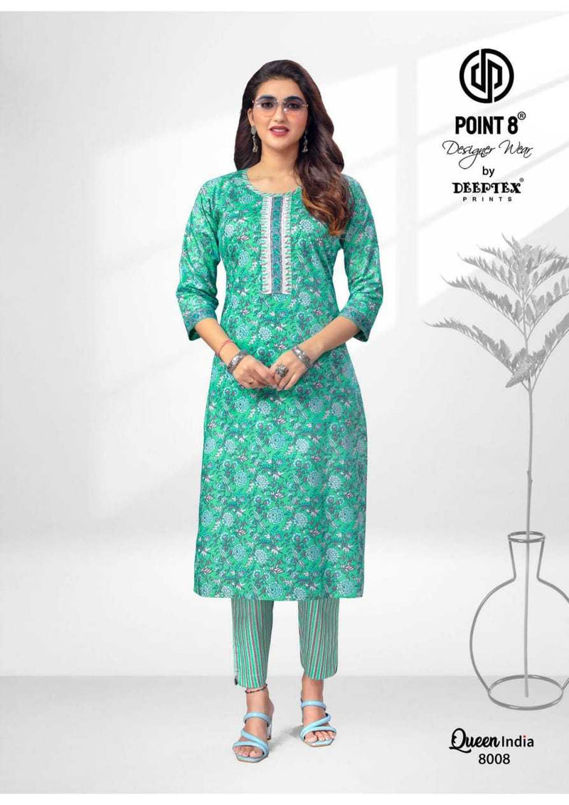Deeptex Prints Queen India Vol 8 Cotton Top Pant Casual Wear Set