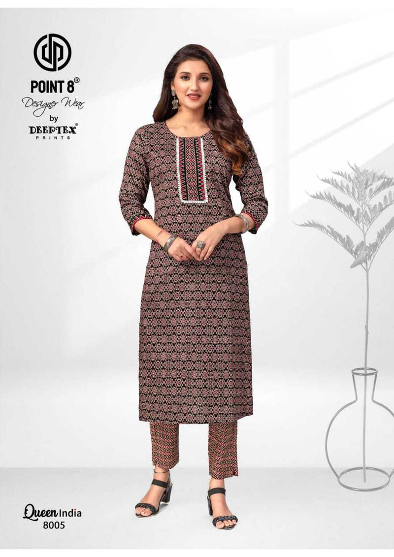 Deeptex Prints Queen India Vol 8 Cotton Top Pant Casual Wear Set