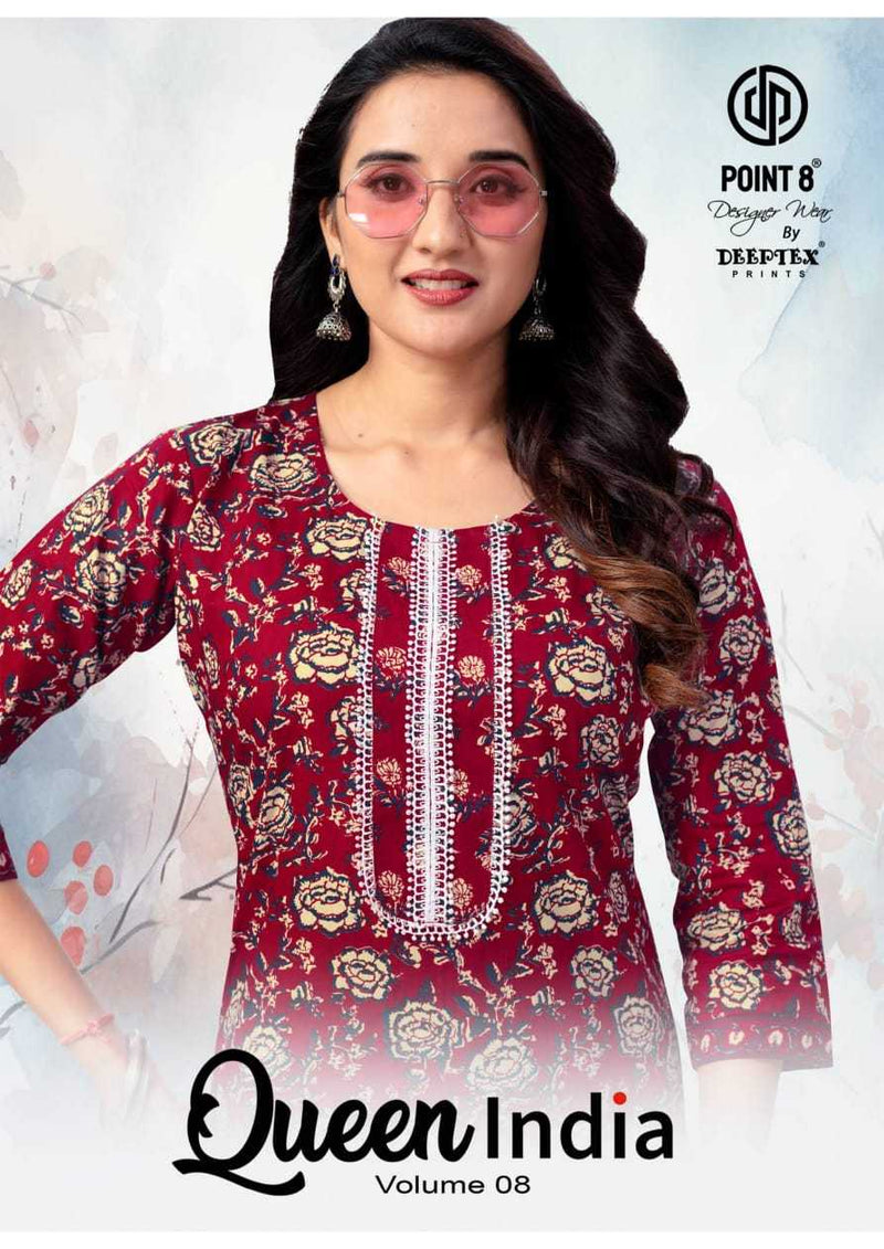Deeptex Prints Queen India Vol 8 Cotton Top Pant Casual Wear Set