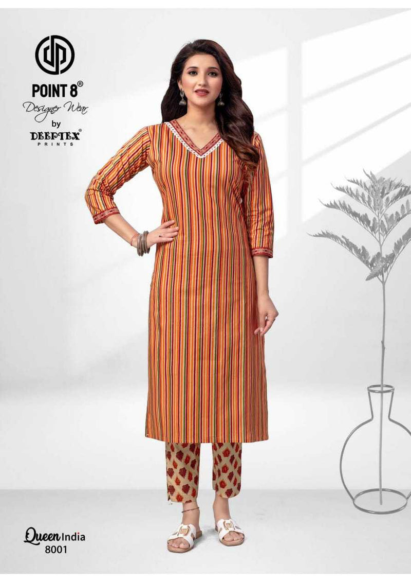 Deeptex Prints Queen India Vol 8 Cotton Top Pant Casual Wear Set