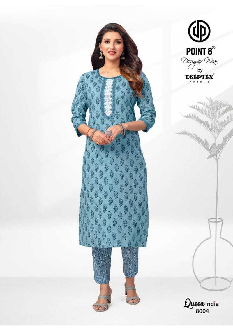 Deeptex Prints Queen India Vol 8 Cotton Top Pant Casual Wear Set