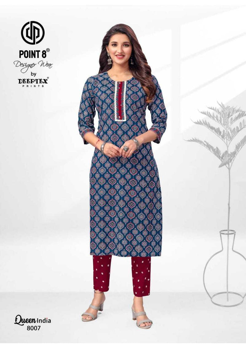 Deeptex Prints Queen India Vol 8 Cotton Top Pant Casual Wear Set