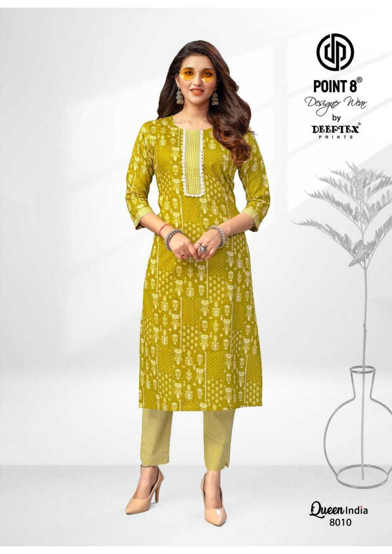 Deeptex Prints Queen India Vol 8 Cotton Top Pant Casual Wear Set