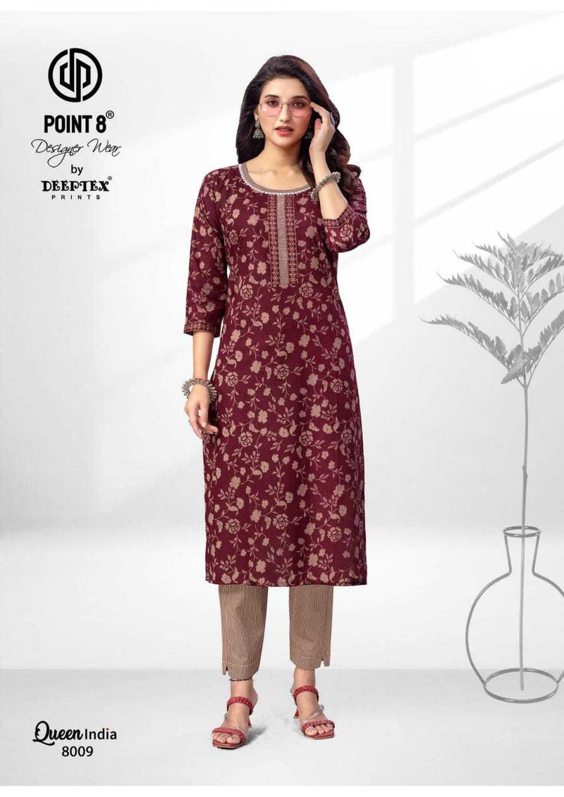 Deeptex Prints Queen India Vol 8 Cotton Top Pant Casual Wear Set