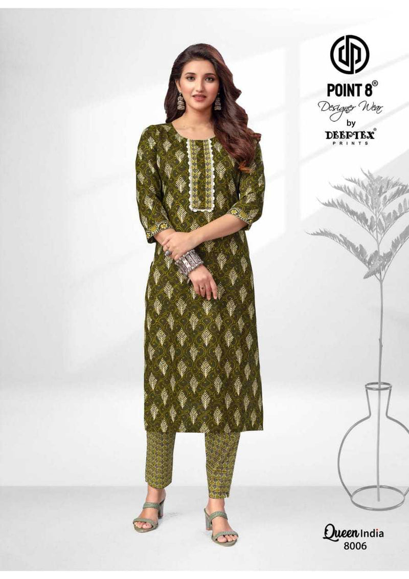 Deeptex Prints Queen India Vol 8 Cotton Top Pant Casual Wear Set