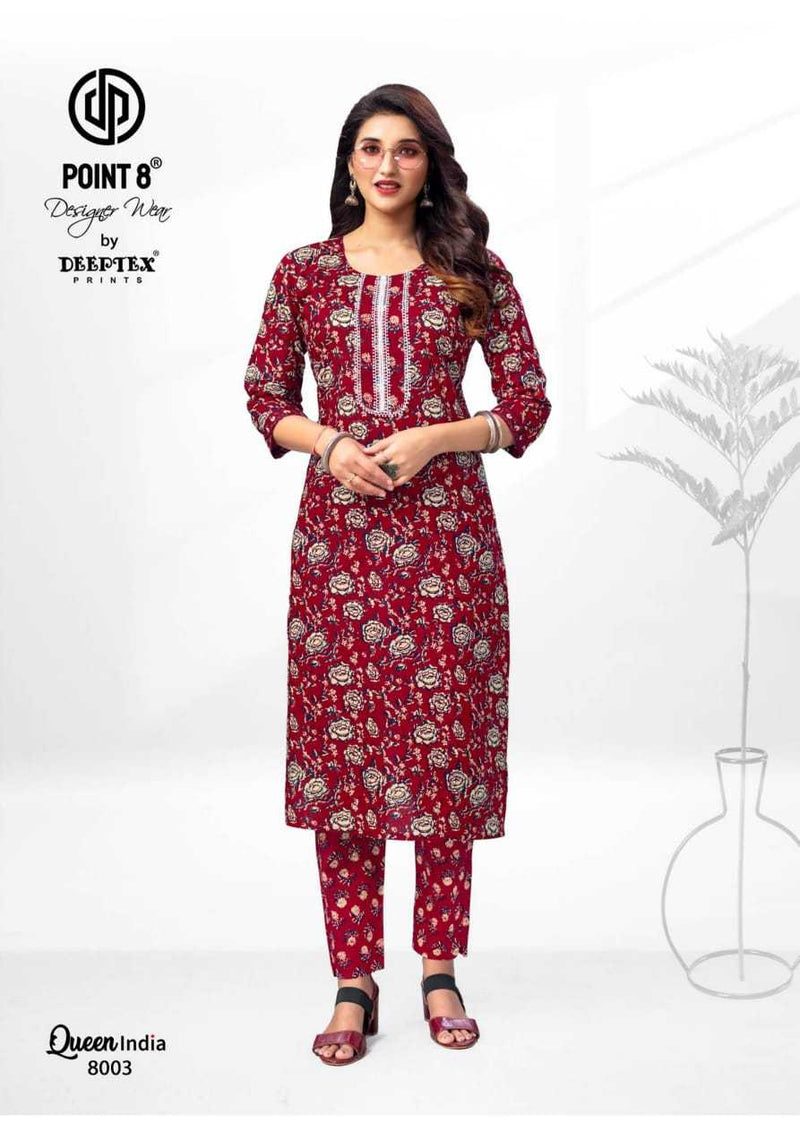 Deeptex Prints Queen India Vol 8 Cotton Top Pant Casual Wear Set