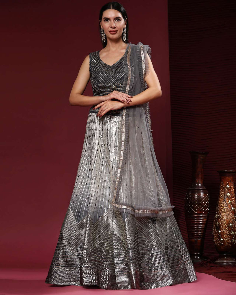 Pr 2040 Readymade Croptop Designer Mirror Coding Work  Work Lehenga And Dupatta