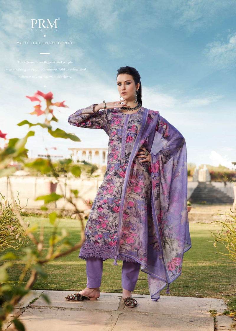 Prm Trendz Inaaya Muslin Digital Print Embroidery Work Fancy Salwar Suit