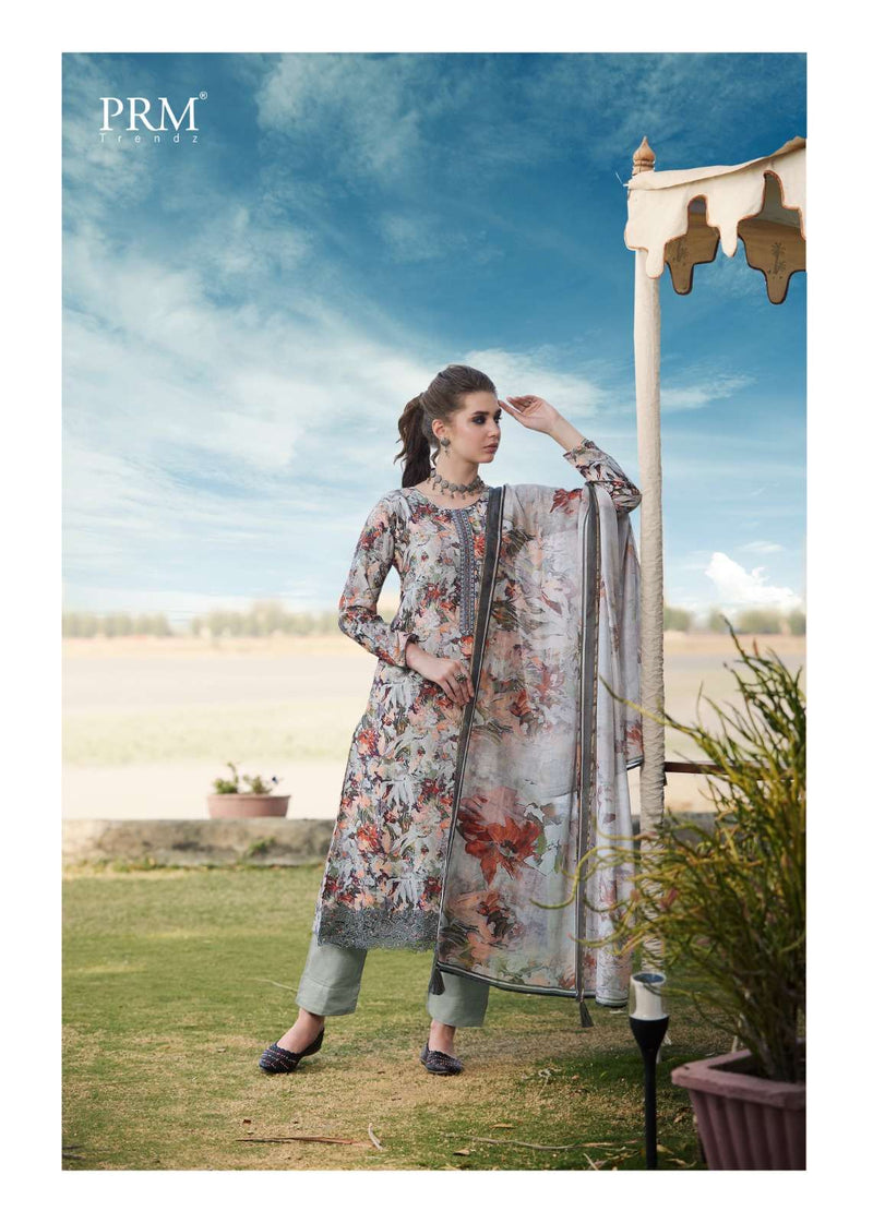 Prm Trendz Inaaya Muslin Digital Print Embroidery Work Fancy Salwar Suit