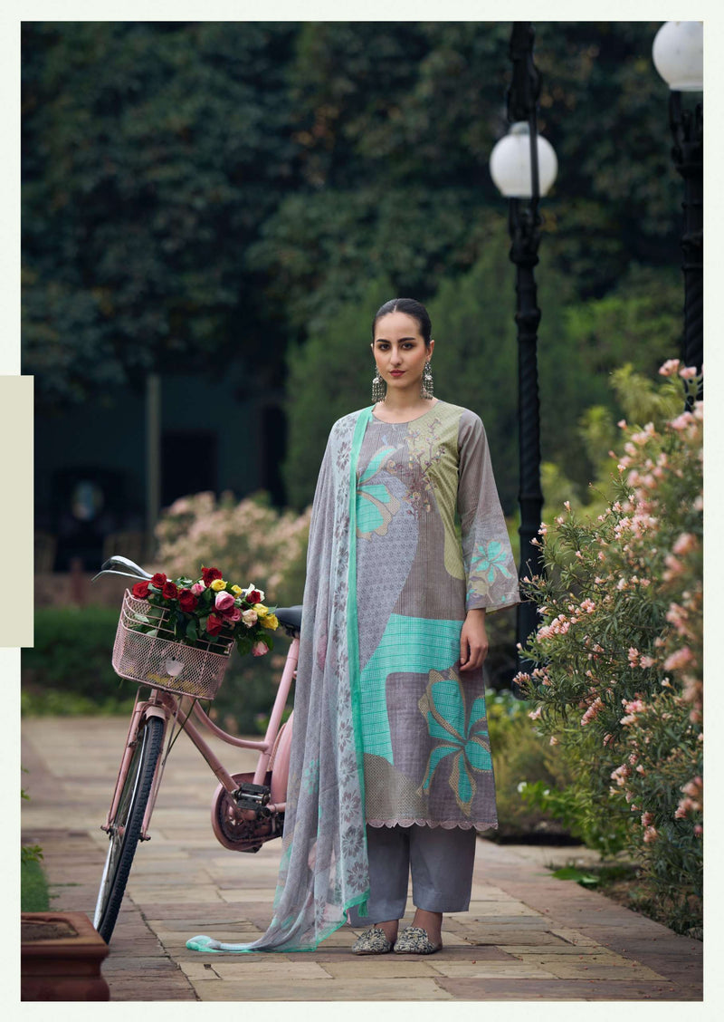 Prm Trendz Maritza Pure Lawn Cotton With Digital Print Fancy Work Suit