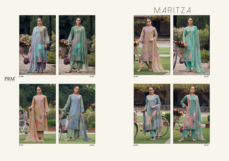 Prm Trendz Maritza Pure Lawn Cotton With Digital Print Fancy Work Suit