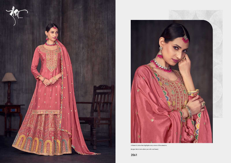 Radha Trendz Ghoomar Chinon Heavy Embroidary Work Kurti Skirt Dupatta Set
