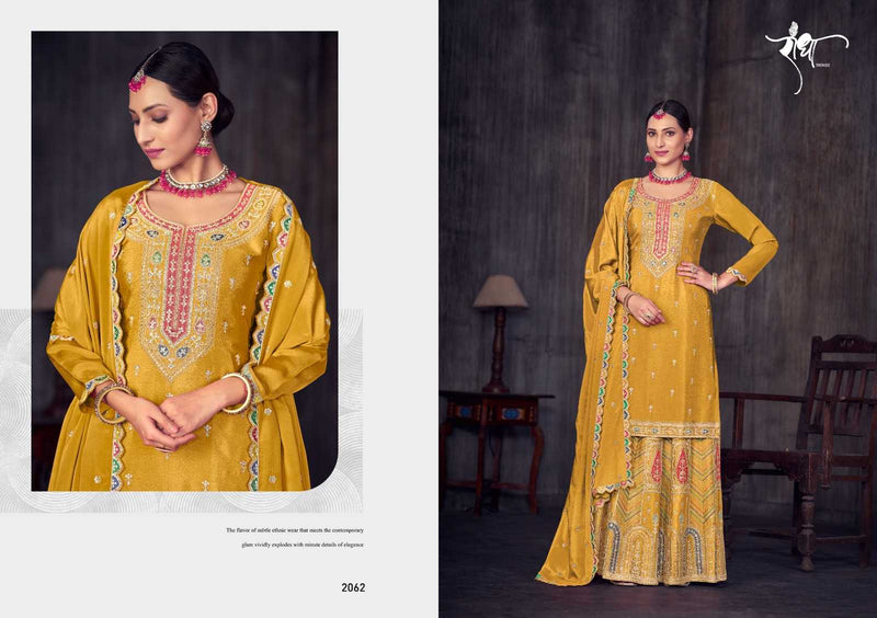 Radha Trendz Ghoomar Chinon Heavy Embroidary Work Kurti Skirt Dupatta Set