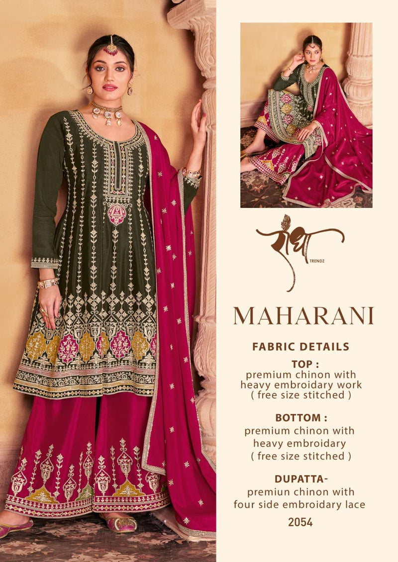 Radha Trendz Maharani Chinon Heavy Embroidary Work Designer Wedding Wear Suit Collection