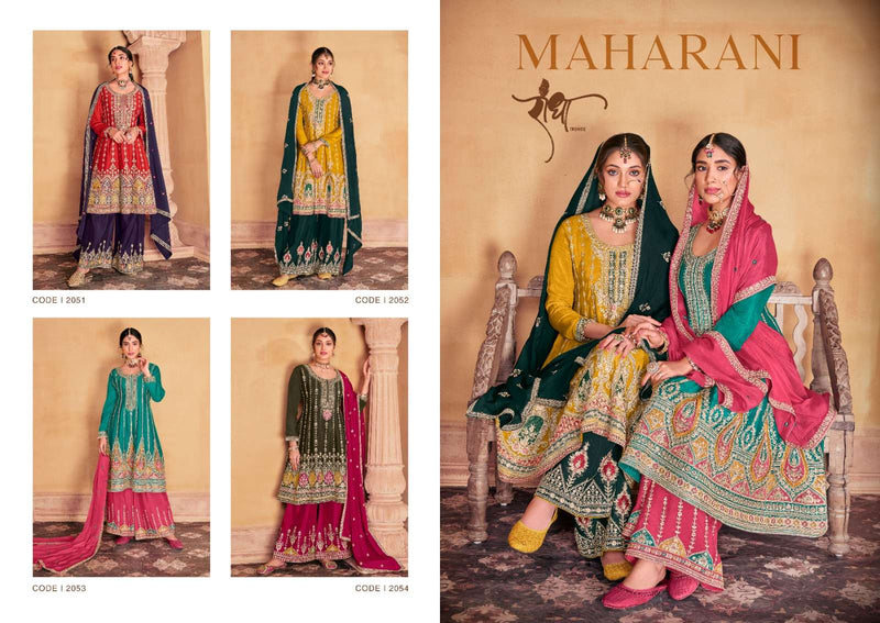 Radha Trendz Maharani Chinon Heavy Embroidary Work Designer Wedding Wear Suit Collection